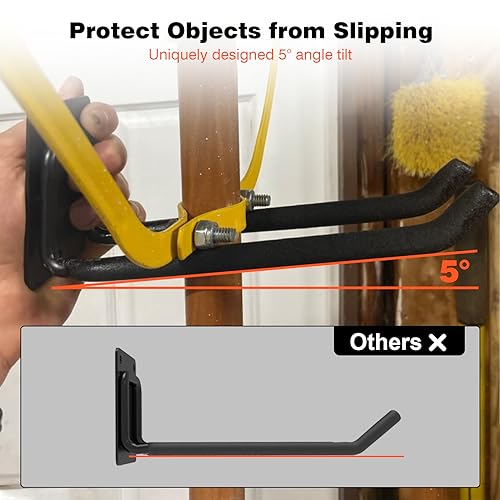 6 Packs 7.8inch Heavy Duty Garage Hooks, Garage Storage Organizer for Tool Organization, Shed Metal Utility Hooks Hanger for Tires, Bikes, Shed, Chair, Ladder, Ski and Snowboard
