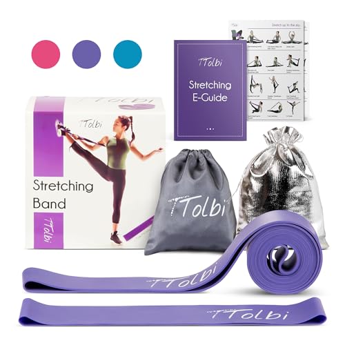 Purple Ballet Stretch Bands Set with Foot Mini Loop - Flexibility Trainer for Dance & Yoga