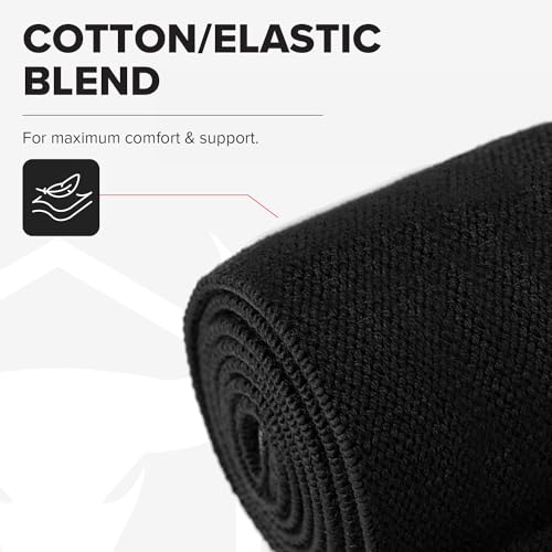 Elbow Wraps for Weightlifting - 50" Elastic Support - Black