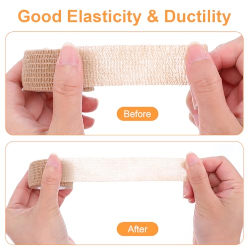 1 Inch Big Toe Protectors - 8 Rolls Self-Adhesive Bandage - Nude