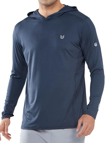 NORTHYARD Men's UPF 50+ Sun Protection Hoodie Long Sleeve Rash Guard - Cool Grey, Large