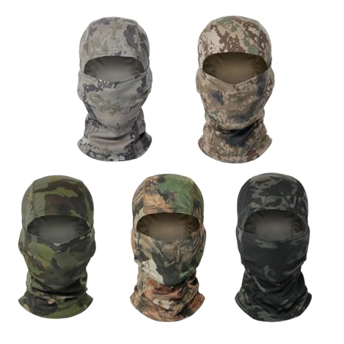 Balaclava Ski Mask for Men Women UV Protection Camo Face Cover - Standard / One Size / A20-5pc