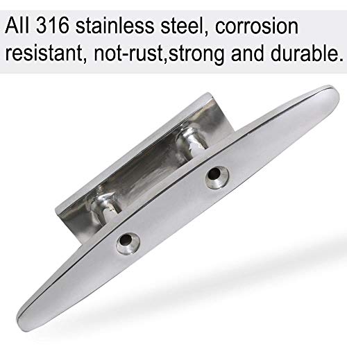 ZOMCHAIN 4 Inch Stainless Steel Boat Cleat 2PCS Dock Mooring Accessories with Screws