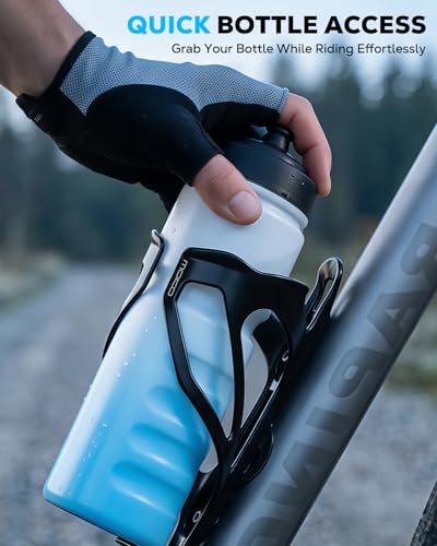 Bike Water Bottle Holder with Tracker Slot - Black, 2.56"–2.76"