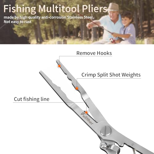 Needle Nose Fishing Pliers with Hook Remover - Black
