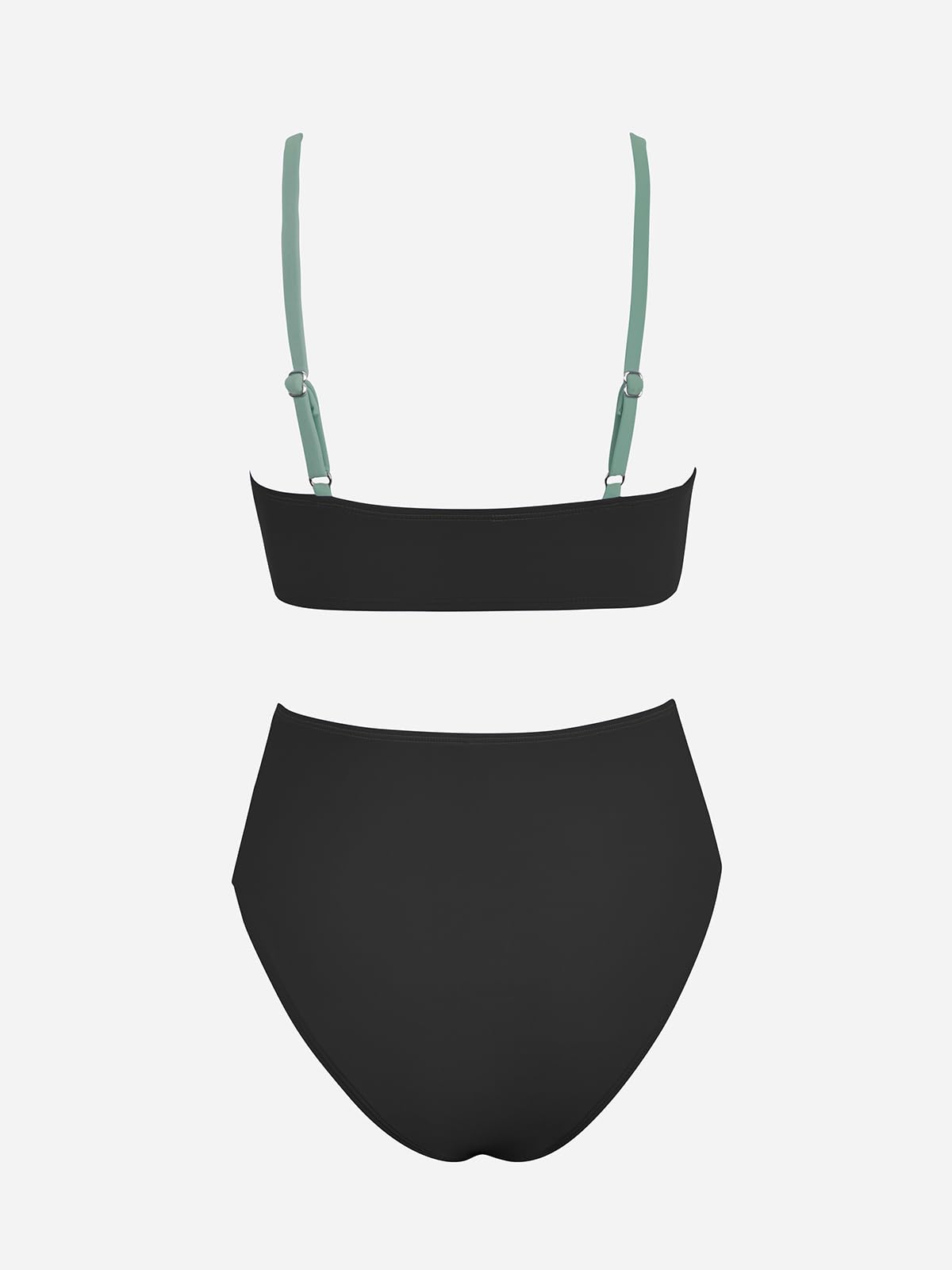 CUPSHE Women's Bikini Sets High Waisted V Neck Twist Two Piece Swimsuit,M