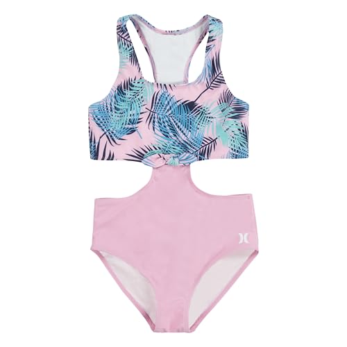 Girls' 1-Piece Cut Out Swim Suit - Medium / Pink