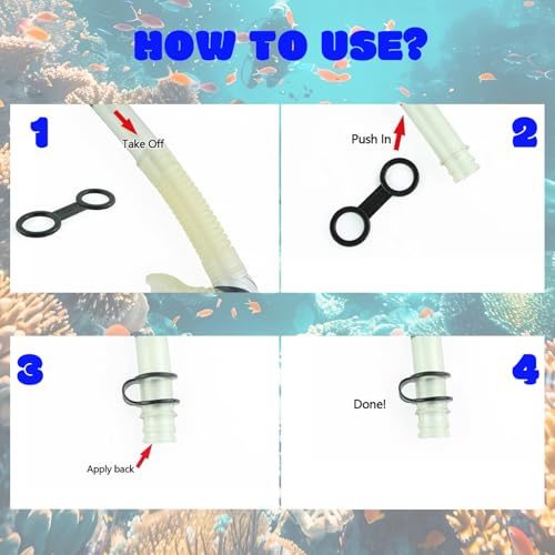 Silicone Snorkel Keeper Clips for Diving Masks - 2 Pack