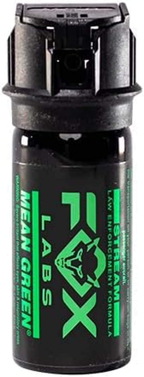 Fox Labs Mean Green Pepper Spray - Maximum Strength Self Defense Spray | 3,000,000 SHU | 1.2% MC / 6% OC | High Purity Formula with Green Staining Dye