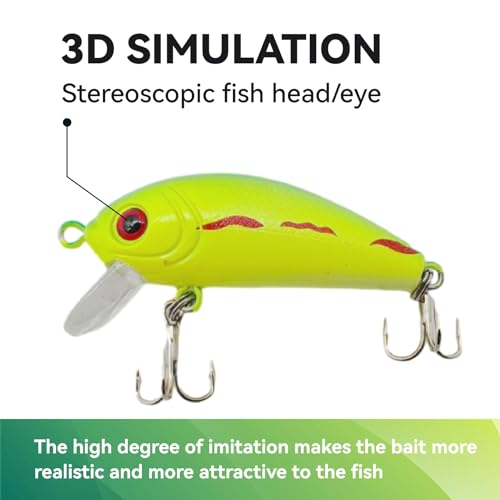 Fishing Lure Kit - 3D Simulation Crank Baits for Fresh & Salt Water