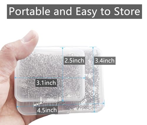 Fishing Twist Lock Hook Centering Pin Spring - 150pcs (0.6in & 1.4in)