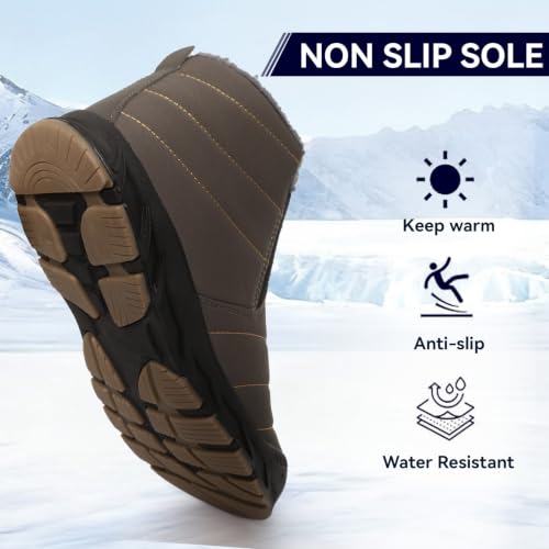 Lamincoa Water Resistant Snow Boots for Men - Warm Fur-Lined Winter Shoes