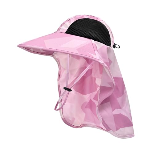 ZOORON Sun Hat for Men & Women with Neck Flap UPF 50+ UV Protection Fishing Hat, 6 3/4-6 7/8, 1pack-Camo Pink