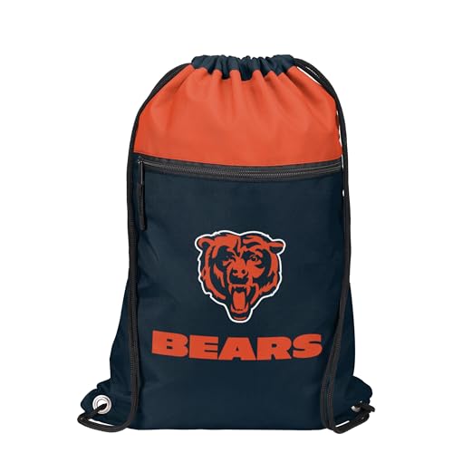 Chicago Bears Drawstring Backpack with Zippered Pocket - One Size