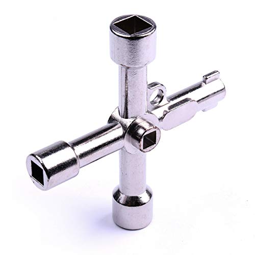 4-Way Universal Utility Key - Stainless Steel Cross Tool for Cabinets