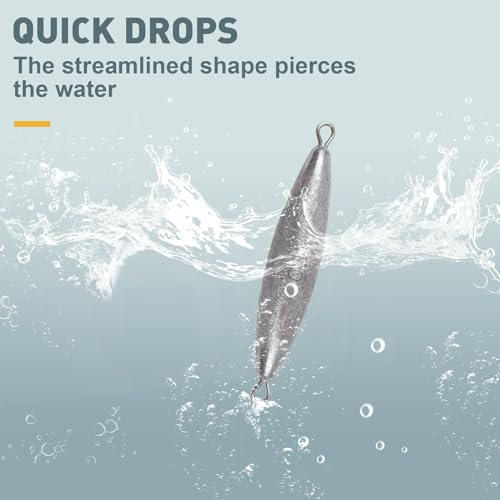 5 oz Dual Ringed Inline Torpedo Sinker (3 PCs) - Lead Bottom/Trolling Weights for Saltwater