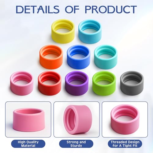 10 Pcs Colorful Antenna Rubber Rings for Two Way Radios