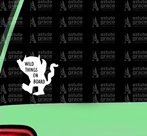 Wild Things on Board Vinyl Sticker Decal - 5.5 Inch