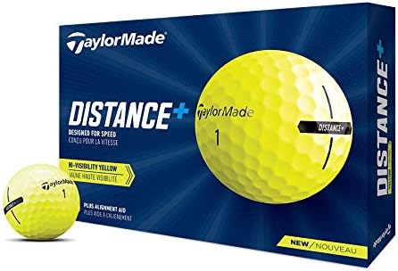 TaylorMade Distance+ Golf Balls - High Visibility Yellow | Enhanced Performance & Distance