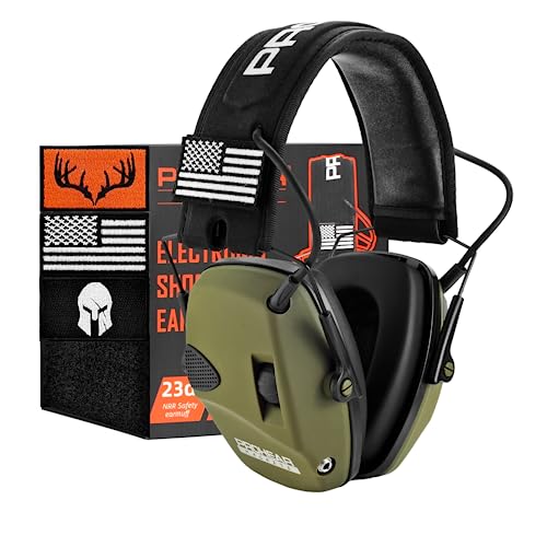 Electronic Ear Protection Muffs for Shooting - Green