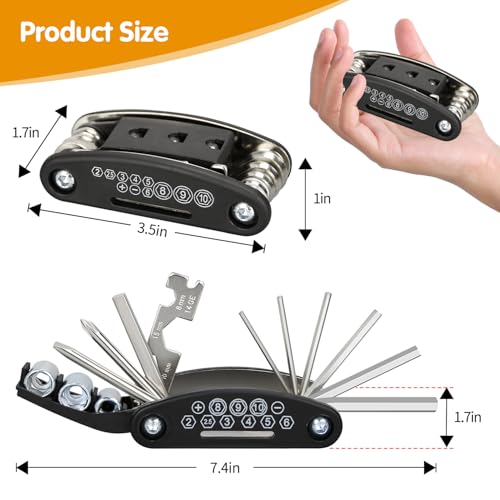 16-in-1 Bike Multi-Tool - Portable Folding Bicycle Repair Kit