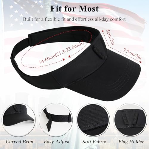 Patriotic Sun Visor Hat for Golf, Tennis, Cycling & Beach