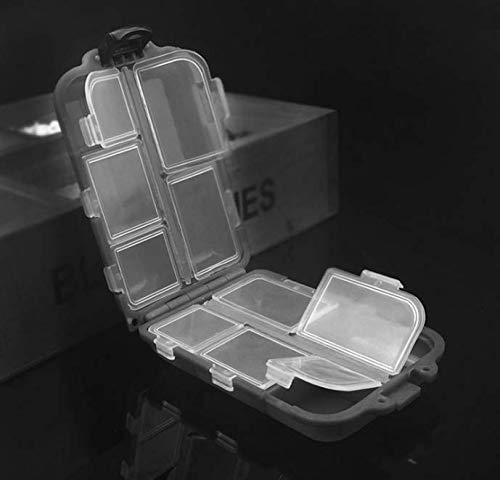 Portable Fishing Tackle Box - 2 Pack, 10 Compartments, Black