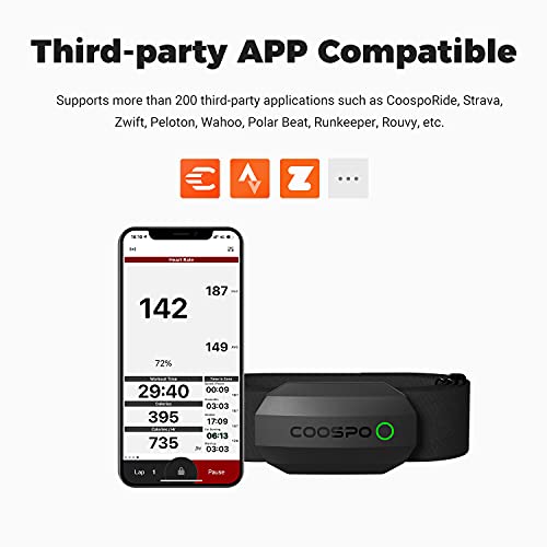 Bluetooth Heart Rate Monitor Chest Strap H808S - Black