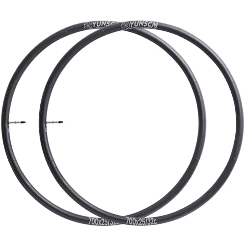 700C Bike Tubes 25-32C Compatible with Road & Mountain Bikes, FV Presta Valve - 2 Pack