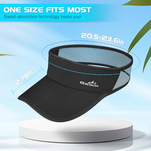 Lightweight Quick-Dry Sun Visor Hat - Black | UPF 50+ for Sports