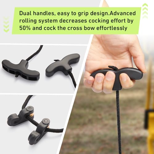 Crossbow Cocking Rope Device - 65 Inch Dual Handle Tool