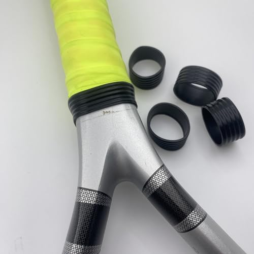 8 Pcs Black Silicone Racket Grip Bands - Tennis & Pickleball