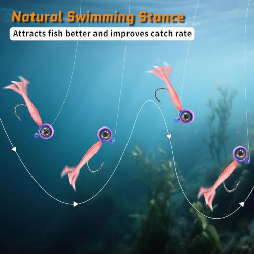 FishTrip Crappie Jig Heads 1/16oz 40pcs – V-shaped High-Carbon Steel Lure Hooks