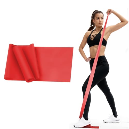 71-Inch Flat Resistance Band for Yoga and Strength Training - Red