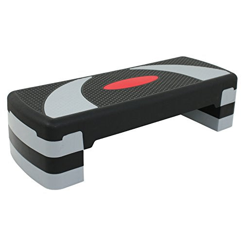Adjustable 31" Aerobic Step Platform - Red, Non-Slip Fitness Stepper