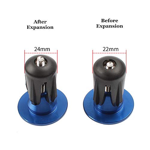 Aluminum Bike Handlebar End Plugs - Expanding Caps - Black