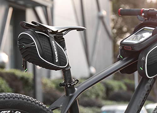 Bike Saddle Bag - Waterproof Under Seat Bicycle Storage Bag, Black