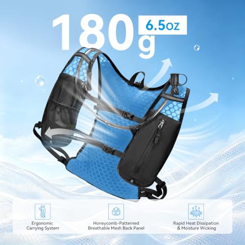 CROSSGEAR Black Hydration Running Vest with 1.5L BPA-Free Water Bladder