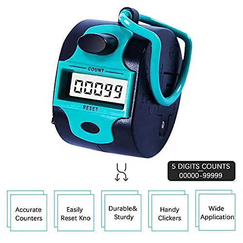 Digital Tally Counter - 5-Digit Handheld Electronic Clicker - Handy Tally Counter