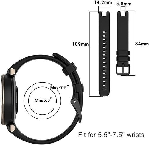 Waekethy 2 pack Watch Band for Garmin Lily, Soft Silicone Wristband Strap Sport Replacement Band Compatible with Garmin Lily for Man and Women (Khaki)
