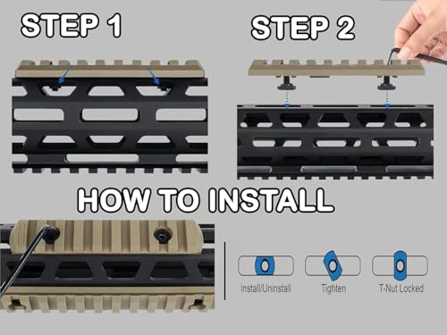 5-Slot M-LOK Picatinny Rail Sections - Set of 2