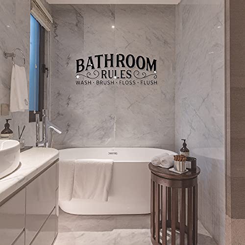 3D Acrylic Mirror Bathroom Wall Decals - Bathroom Rules Decor