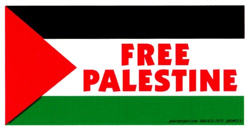 Free Palestine Bumper Sticker - Outdoor Grade Vinyl, 5.75" x 3"
