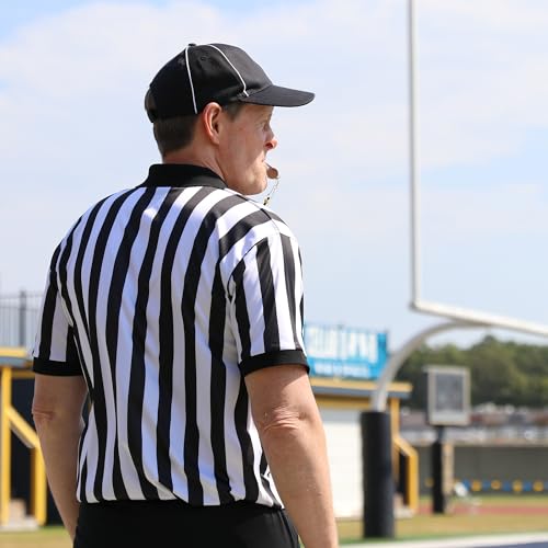 Men's Referee Shirt - Short Sleeve, Collared, X-Large - Black & White