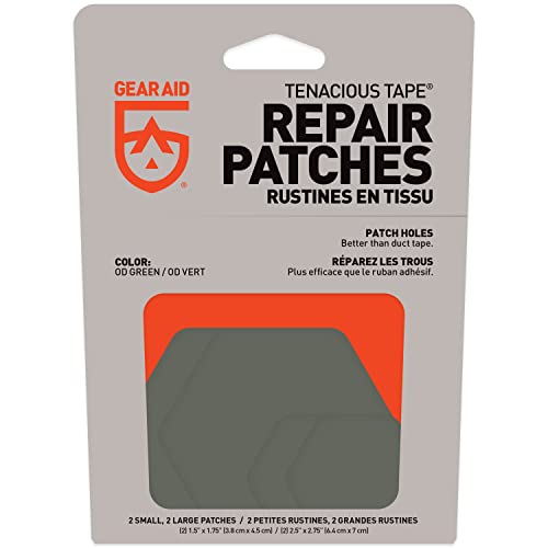 Outdoor Gear Repair Patches - Hexagon Adhesive Tape for Tents & Jackets - OD Green