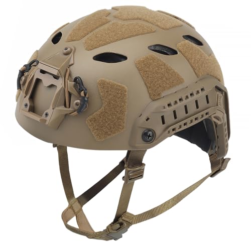 Lightweight High Cut Airsoft Helmet with NVG Mount - Tan