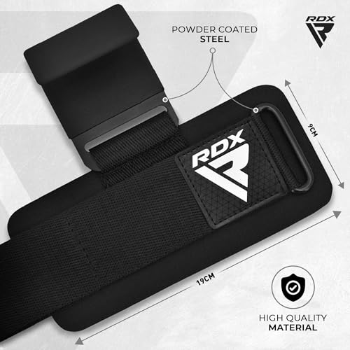 Weight Lifting Hooks with Neoprene Wrist Support - Black