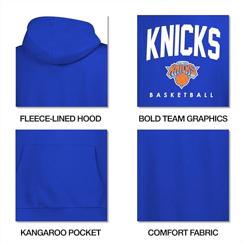 NBA Official Teamster Hoodie Sweatshirt - New York Knicks - Black - 10-12