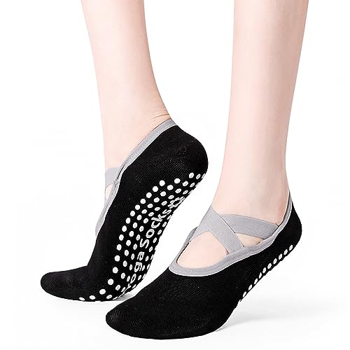 Non-Slip Yoga Socks for Women - Black Fitness Sport Sock