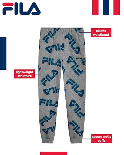 Boys Fleece Athletic Joggers - Lightweight Performance Pants - Light Grey Heather